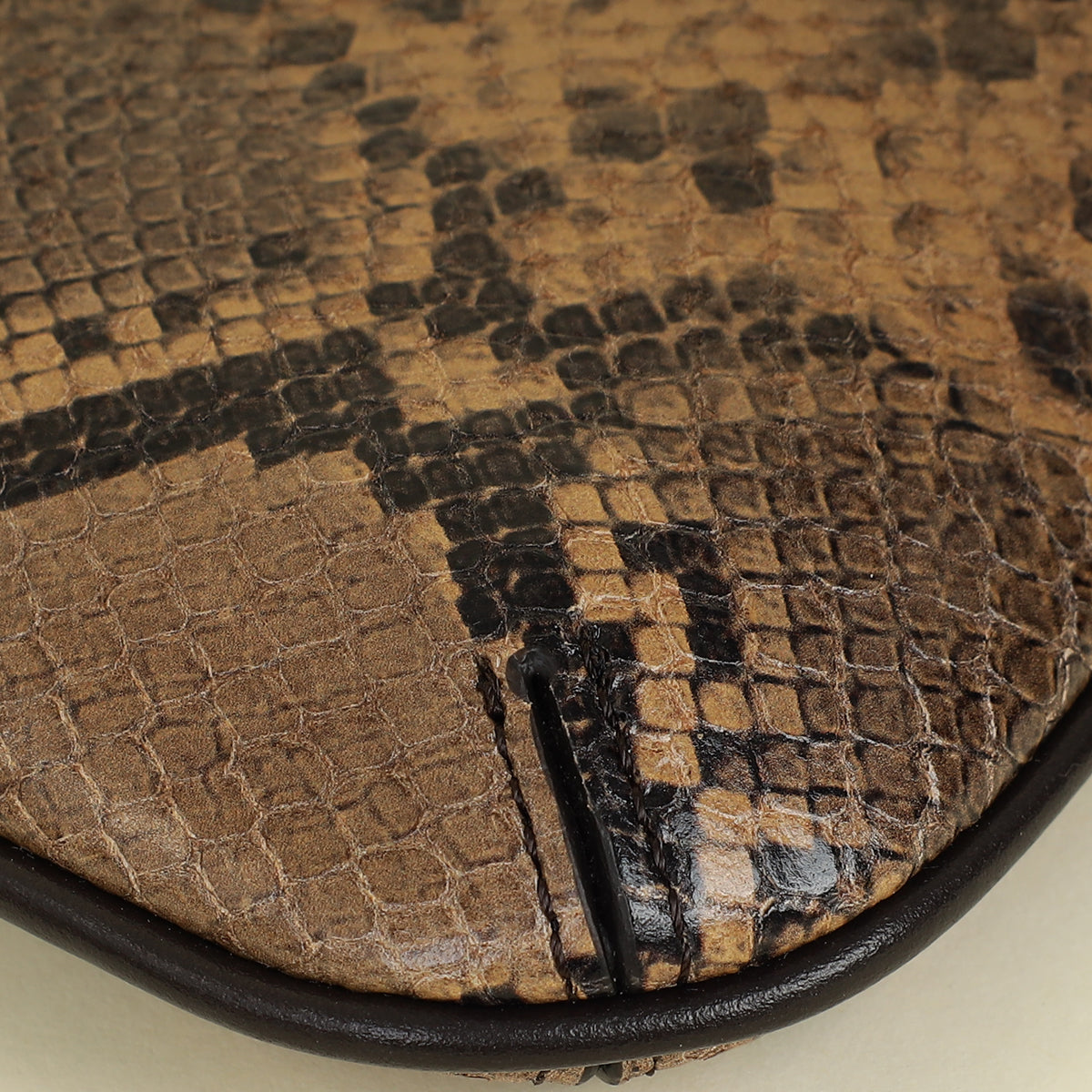 Jacquemus Dark Brown Le Bisou Perle Python-Embossed Shoulder Bag