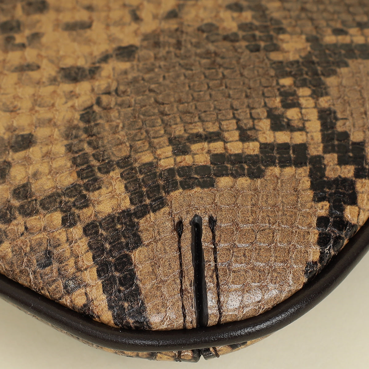 Jacquemus Dark Brown Le Bisou Perle Python-Embossed Shoulder Bag