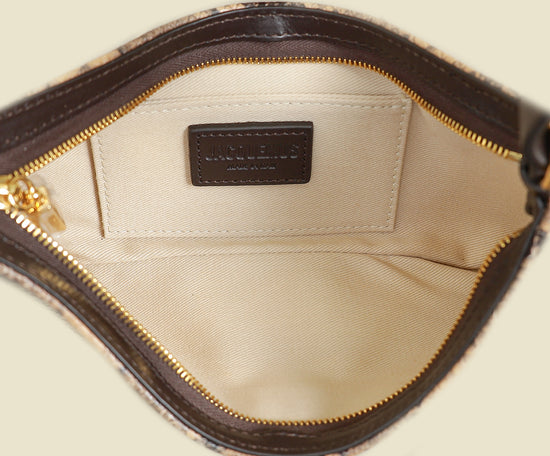 Jacquemus Dark Brown Le Bisou Perle Python-Embossed Shoulder Bag