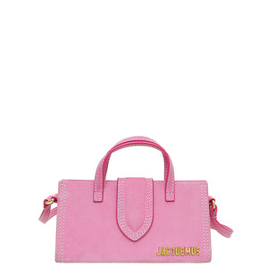 Jacquemus Pink Suede Le Porte Lunettes Triangle Bag
