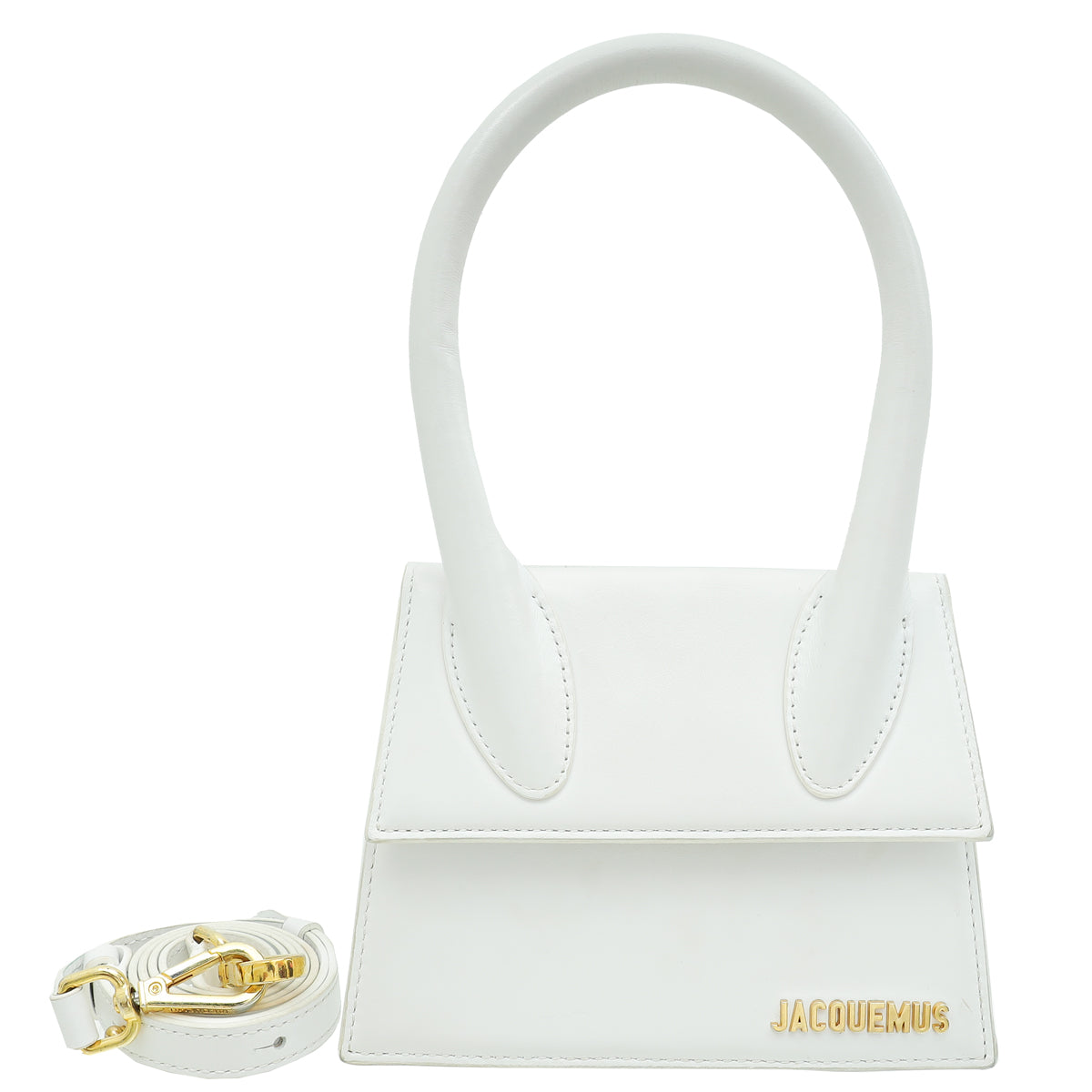 Jacquemus White Le Chiquito Moyen Top Handle Bag-Jacquemus-THE CLOSET