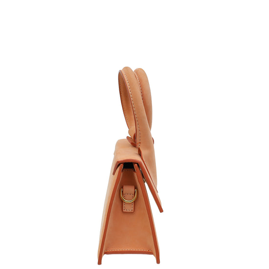 Jacquemus Peach Le Chiquito Noeud Les Classiques Coiled Handle Bag