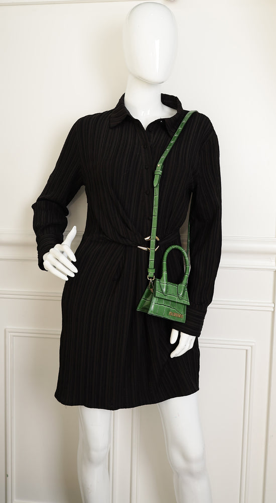 Jacquemus Green Croco Embossed Chiquito Mini Bag-Jacquemus-THE CLOSET