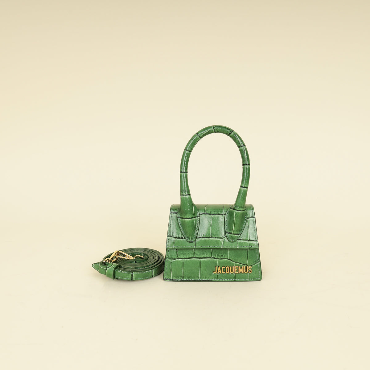 Jacquemus Green Croco Embossed Chiquito Mini Bag-Jacquemus-THE CLOSET