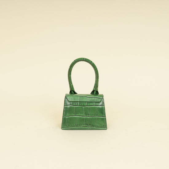 Jacquemus Green Croco Embossed Chiquito Mini Bag-Jacquemus-THE CLOSET