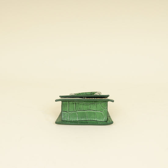 Jacquemus Green Croco Embossed Chiquito Mini Bag-Jacquemus-THE CLOSET