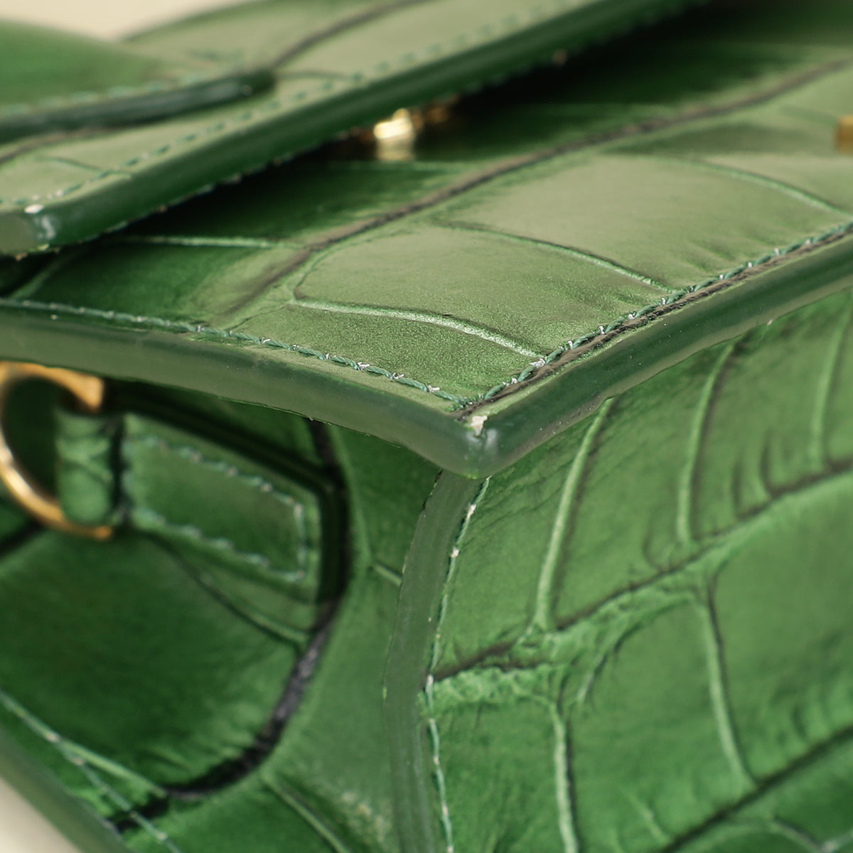 Jacquemus Green Croco Embossed Chiquito Mini Bag-Jacquemus-THE CLOSET