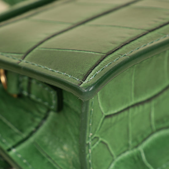 Jacquemus Green Croco Embossed Chiquito Mini Bag-Jacquemus-THE CLOSET