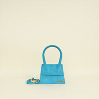 Jacquemus Turquoise Suede Le Chiquito Moyen Bag