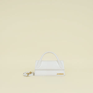 Jacquemus White Le Chiquito Long Top-Handle Bag