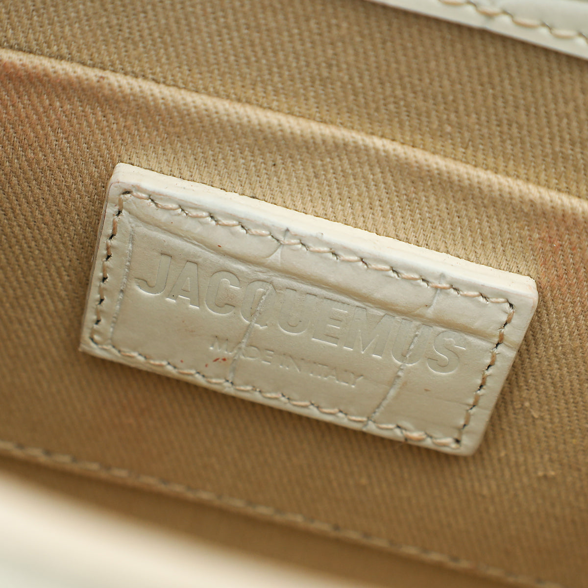 Jacquemus White Croco Embossed Chiquito Medium Bag-Jacquemus-THE CLOSET