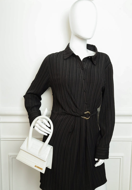 Jacquemus White Croco Embossed Chiquito Medium Bag-Jacquemus-THE CLOSET