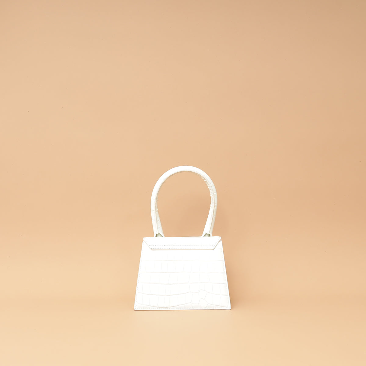 Jacquemus White Croco Embossed Chiquito Medium Bag-Jacquemus-THE CLOSET