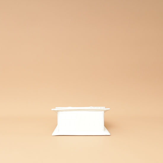 Jacquemus White Croco Embossed Chiquito Medium Bag-Jacquemus-THE CLOSET