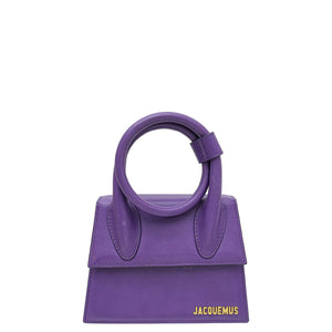 Jacquemus Purple Le Chiquito Noeud Le Raphia Coiled Handbag