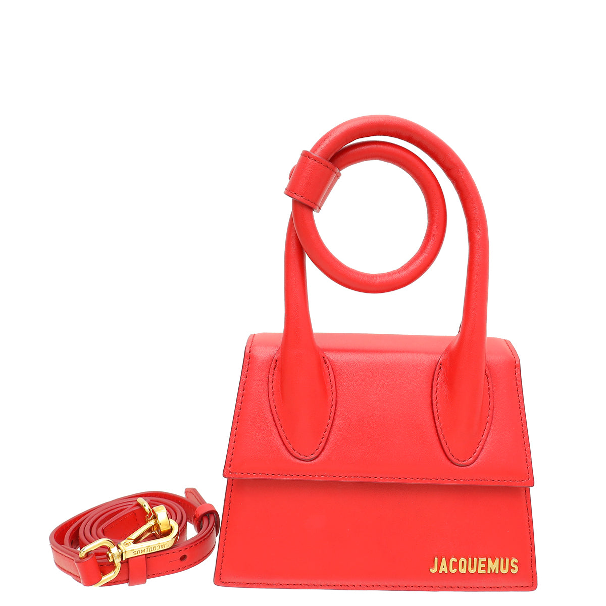 Jacquemus Red Le Chiquito Noeud Les Classiques Coiled Handle Bag-Jacquemus-THE CLOSET