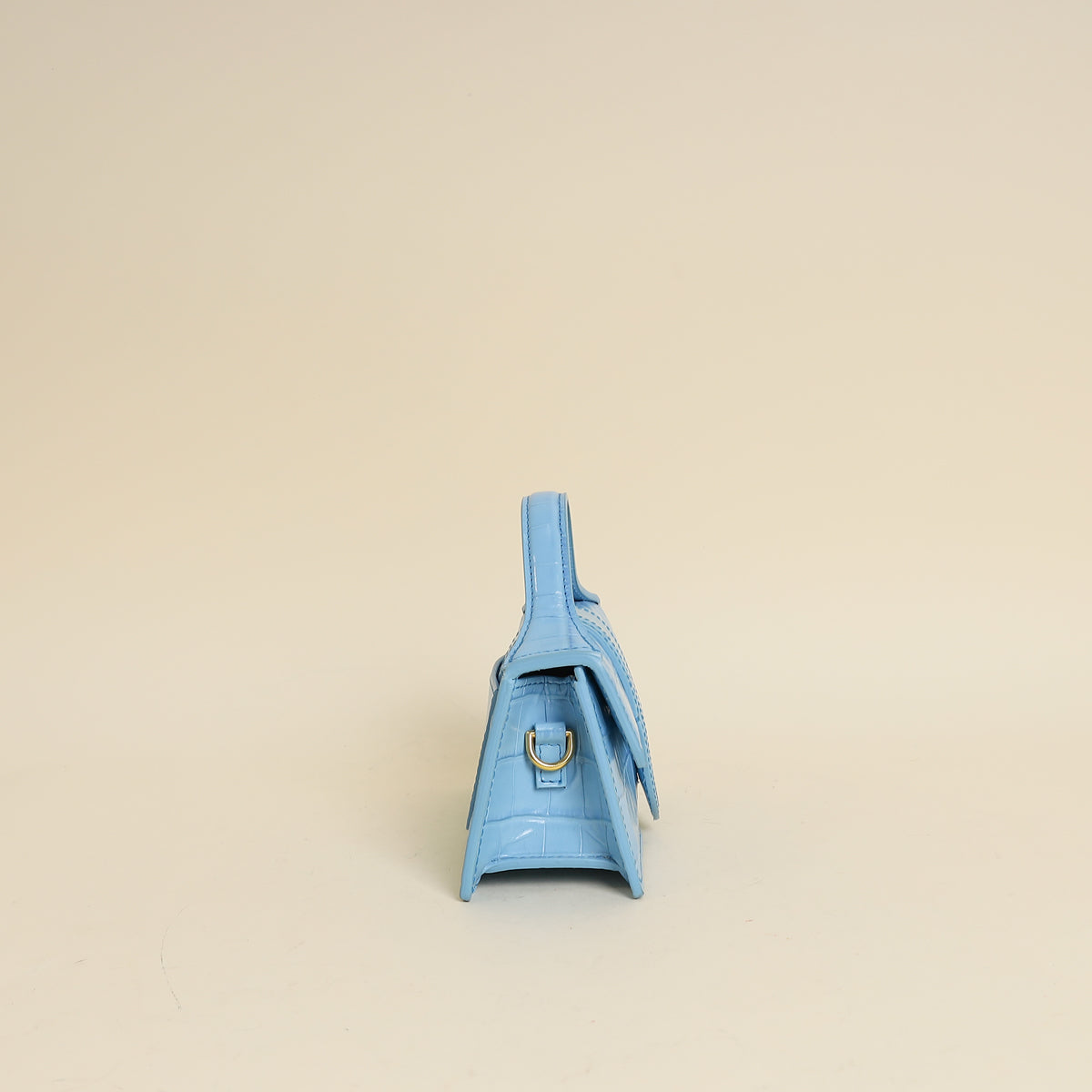 Jacquemus Light Blue Croco Embossed Le Bambino Les Classiques Small Bag