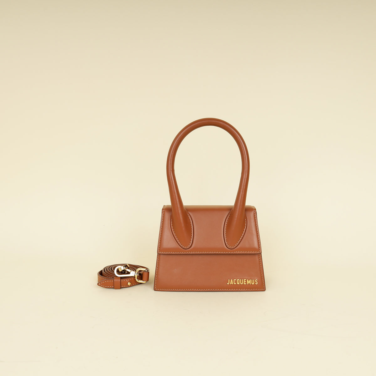 Jacquemus Brown Tan Le Chiquito Moyen Bag-Jacquemus-THE CLOSET