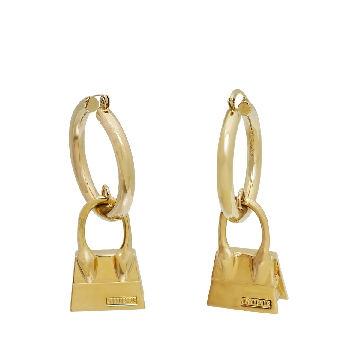 Jacquemus Gold Chiquito Pendant Hoop Earrings-Jacquemus-THE CLOSET