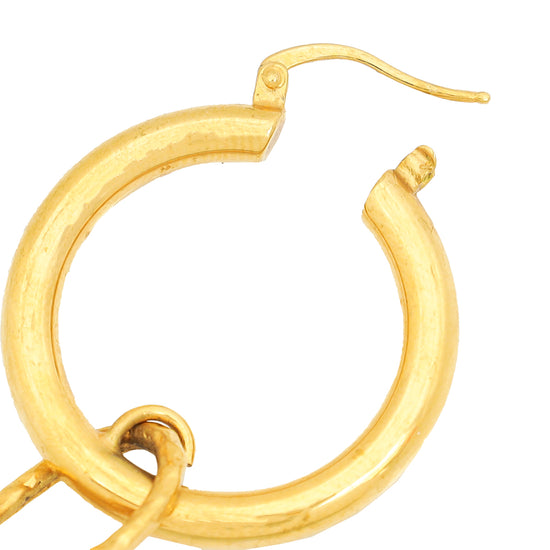 Jacquemus Gold Finish Chiquito Pendant Hoop Earrings