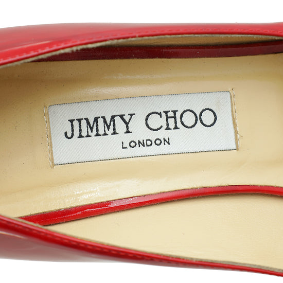 Jimmy Choo Red Peep toe Platform Pumps 39.5