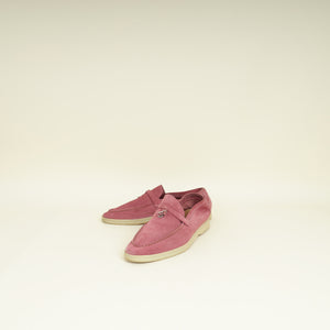 Loro Piana Noisette Rose Summer Charms Walk Loafers 39