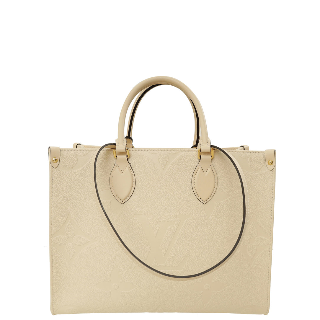 Louis Vuitton Creme Monogram Empreinte OnTheGo MM Bag-Louis Vuitton-THE CLOSET