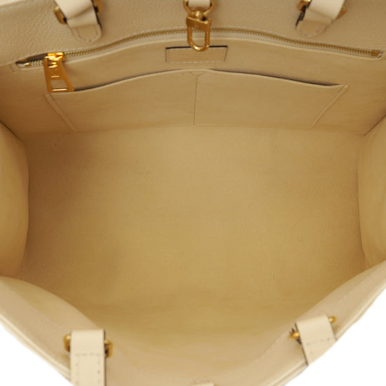 Louis Vuitton Creme Monogram Empreinte OnTheGo MM Bag