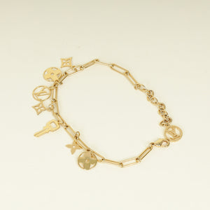 Louis Vuitton Gold Sweet Monogram Charm Bracelet