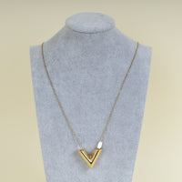 Louis Vuitton Gold Finish Essential V Necklace