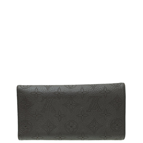 Louis Vuitton Black Monogram Mahina Perforated Amelia Wallet