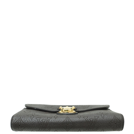 Louis Vuitton Black Monogram Mahina Perforated Amelia Wallet