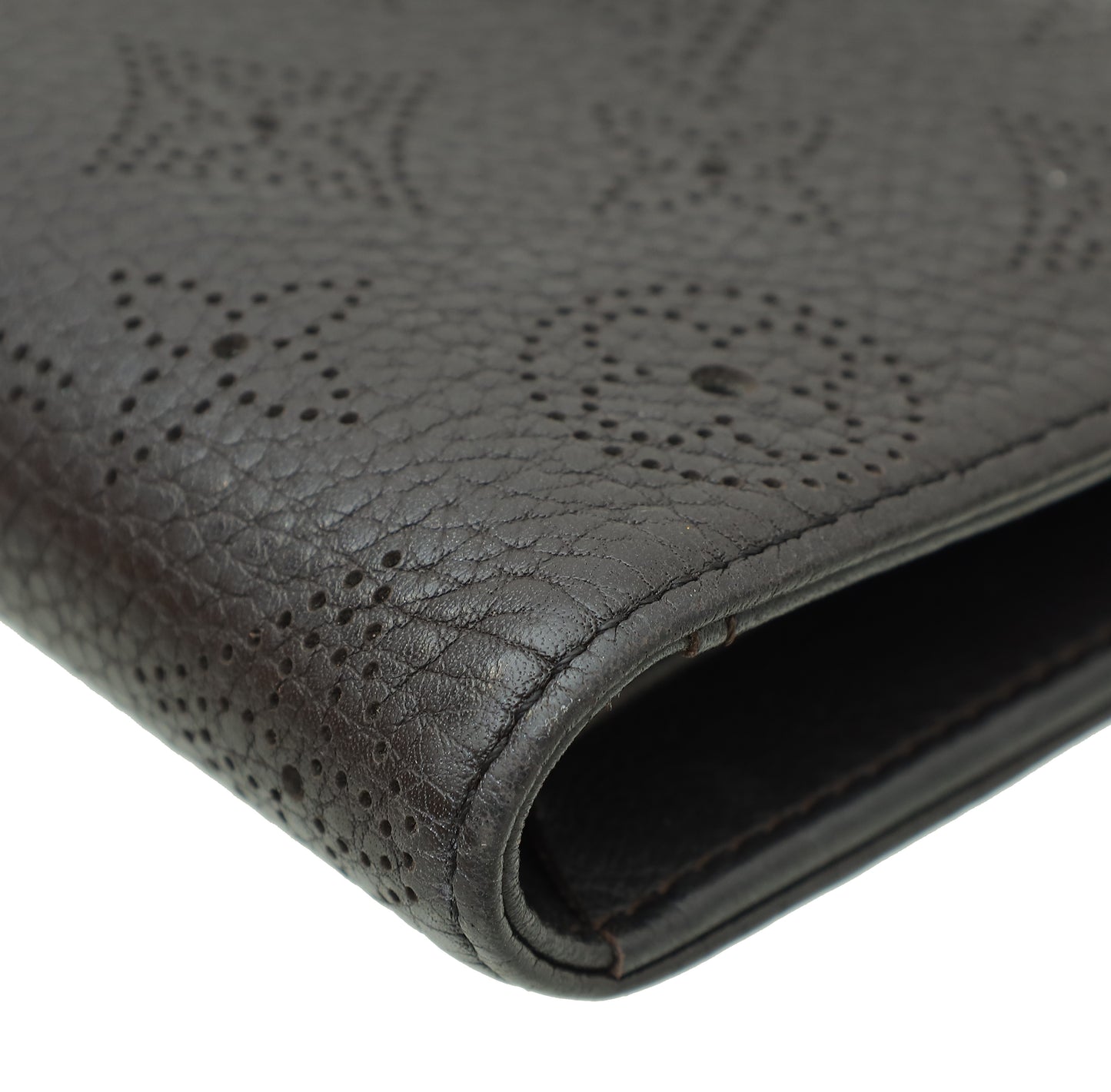 Louis Vuitton Black Monogram Mahina Perforated Amelia Wallet