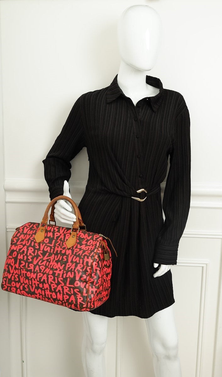 Louis Vuitton Bicolor Ltd. Ed. Graffiti Stephen Sprouse Speedy 30 Bag-Louis Vuitton-THE CLOSET