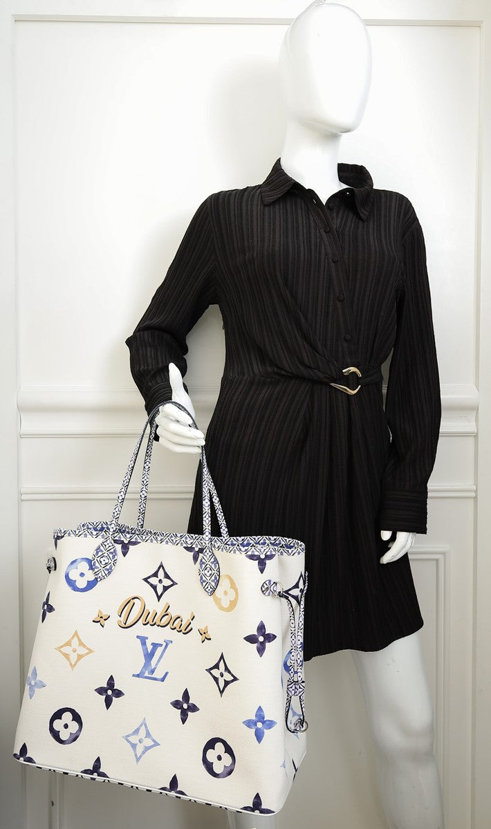 Louis Vuitton Blue Multicolor L.E Aqua Monogram Canvas By The Pool Dubai Neverfull GM Bag