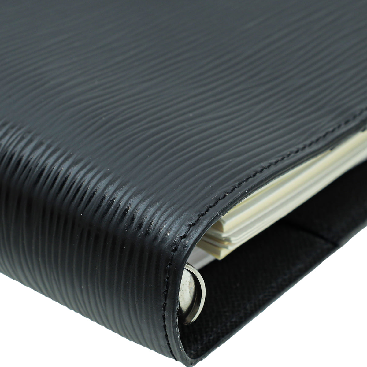 Small Ring Agenda Cover - Luxury Epi Leather Black