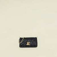 Louis Vuitton Black Sequins Embroidered Twist West Shoulder Bag