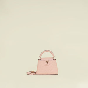 Louis Vuitton Pink Ostrich Mini Capucines Bag