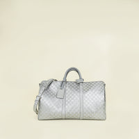 Louis Vuitton Metallic Silver Virgil Abloh Damier Glitter Keepall Bandouliere 50 Bag (For Men)