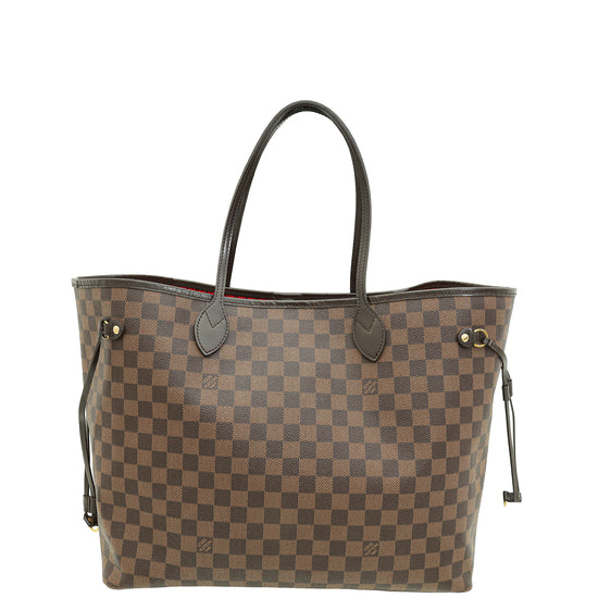 Louis Vuitton Damier Ebene Neverfull GM Bag W/ Pouch