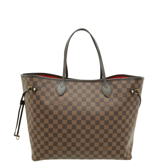 Louis Vuitton Damier Ebene Neverfull GM Bag W/ Pouch