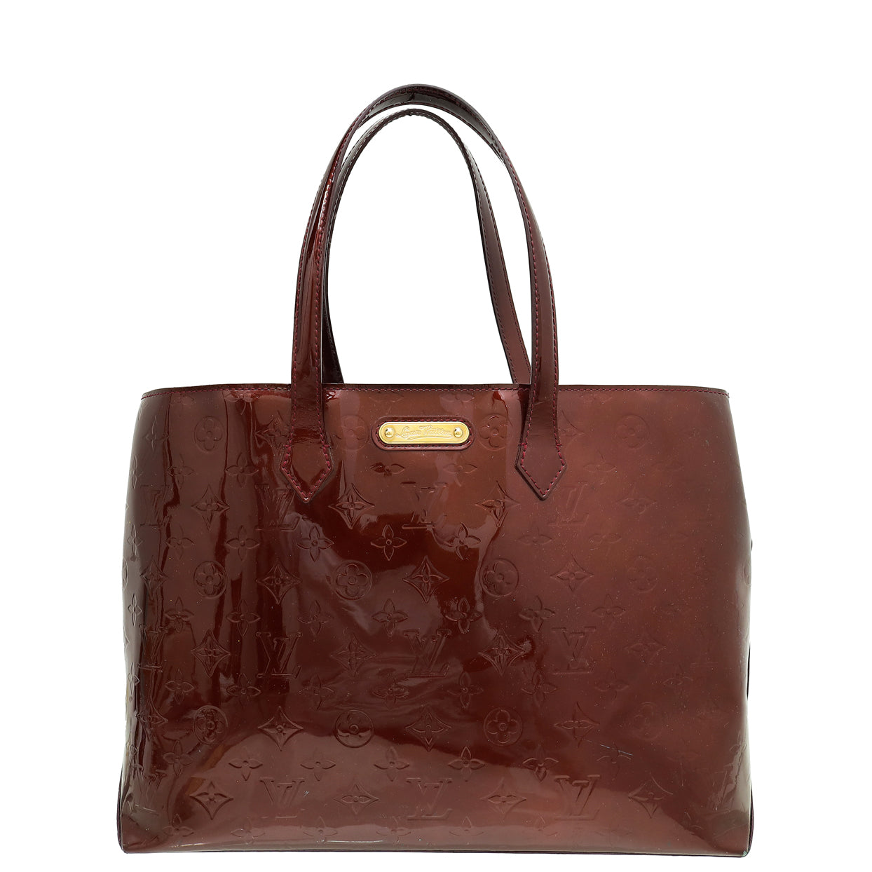 Louis Vuitton Rouge Fauvist Monogram Vernis Wilshire MM Tote Bag-Louis Vuitton-THE CLOSET