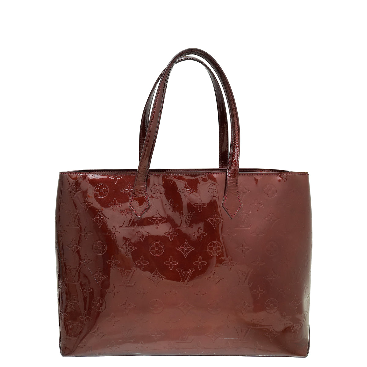 Louis Vuitton Rouge Fauvist Monogram Vernis Wilshire MM Tote Bag-Louis Vuitton-THE CLOSET