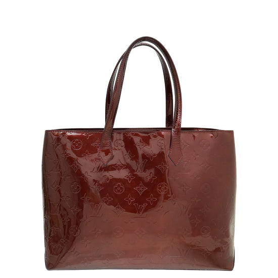 Louis Vuitton Rouge Fauvist Monogram Vernis Wilshire MM Tote Bag