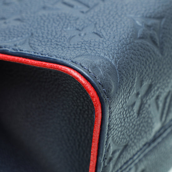 Louis Vuitton Navy Blue Marine x Red Leather Monogram Empreinte