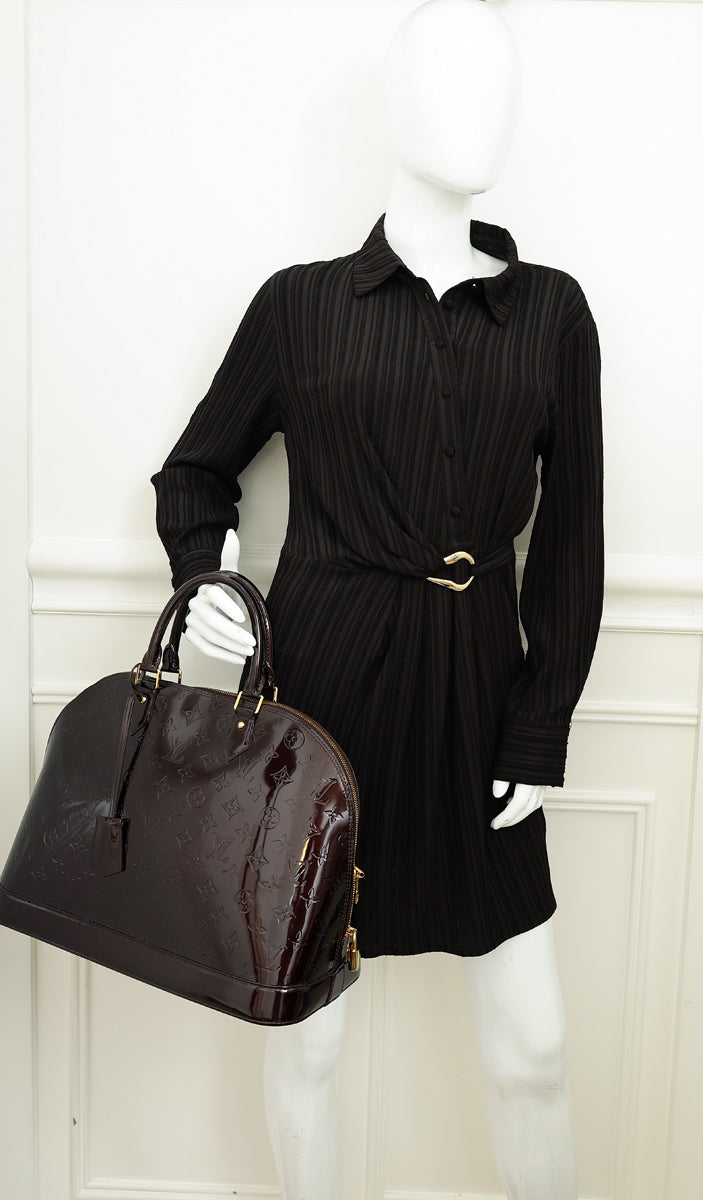 Louis Vuitton Amarante Vernis Monogram Alma GM Bag-Louis Vuitton-THE CLOSET
