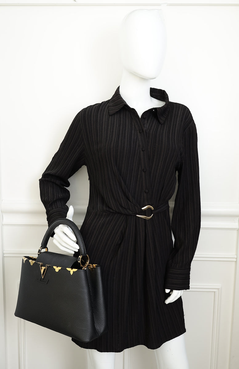 Louis Vuitton Black Capucines Flower Edges MM Bag