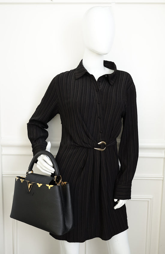 Louis Vuitton Black Capucines Flower Edges MM Bag