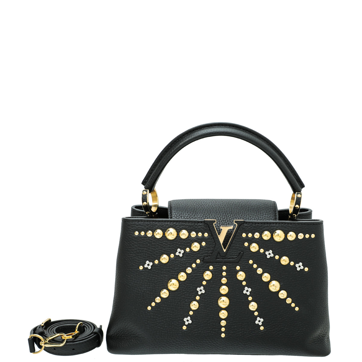 Louis Vuitton Black Studded Sol Capucines PM Bag-Louis Vuitton-THE CLOSET