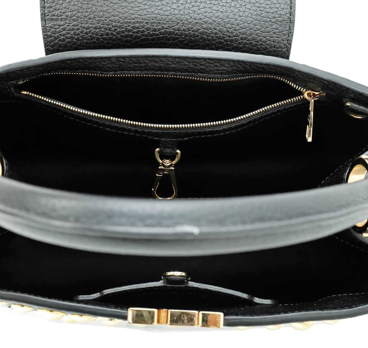 Louis Vuitton Black Studded Sol Capucines PM Bag